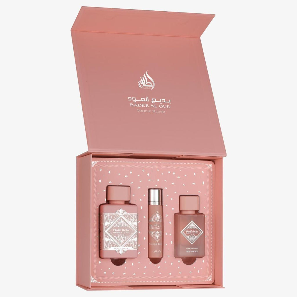 Lattafa Bade'e Al Oud Noble Blush Set De Regalo 3 Piezas